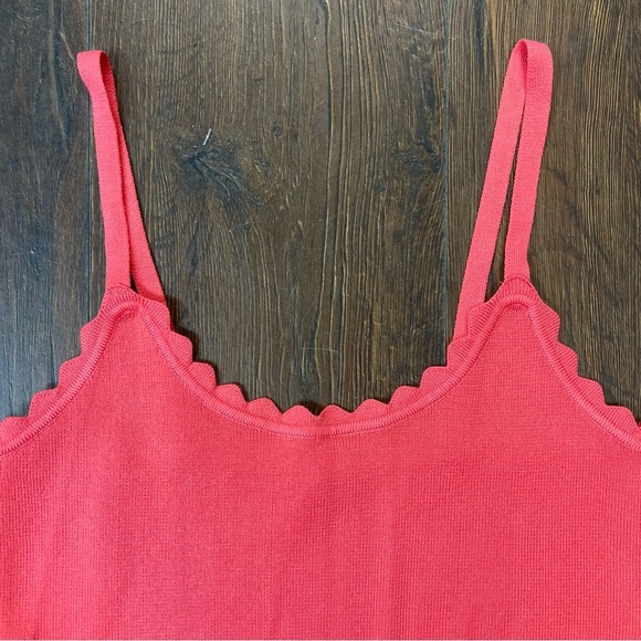 Blu Pepper Scalloped Coral Tank Top SZ LG - Picture 3 of 5